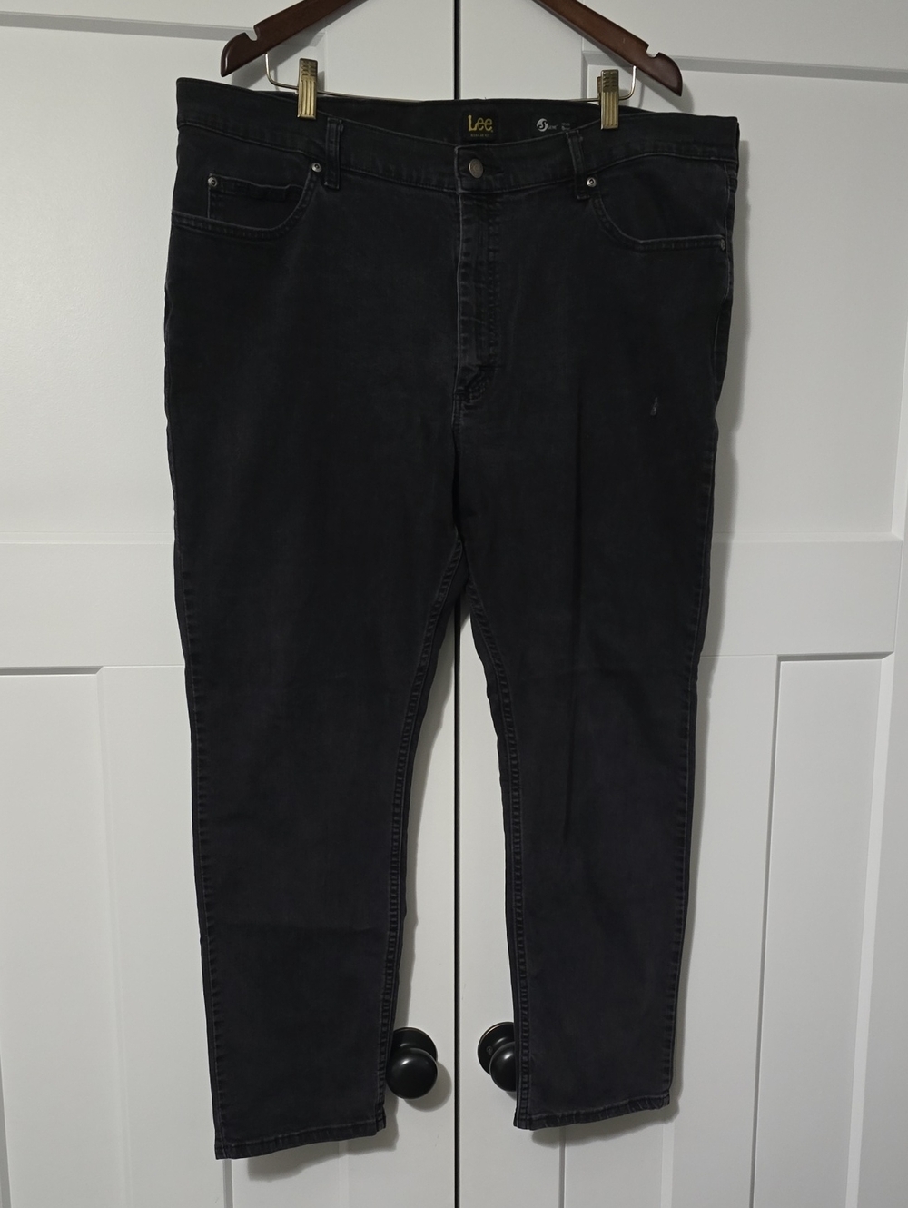 Lee Men's Slim Straight Black Jeans 42x30